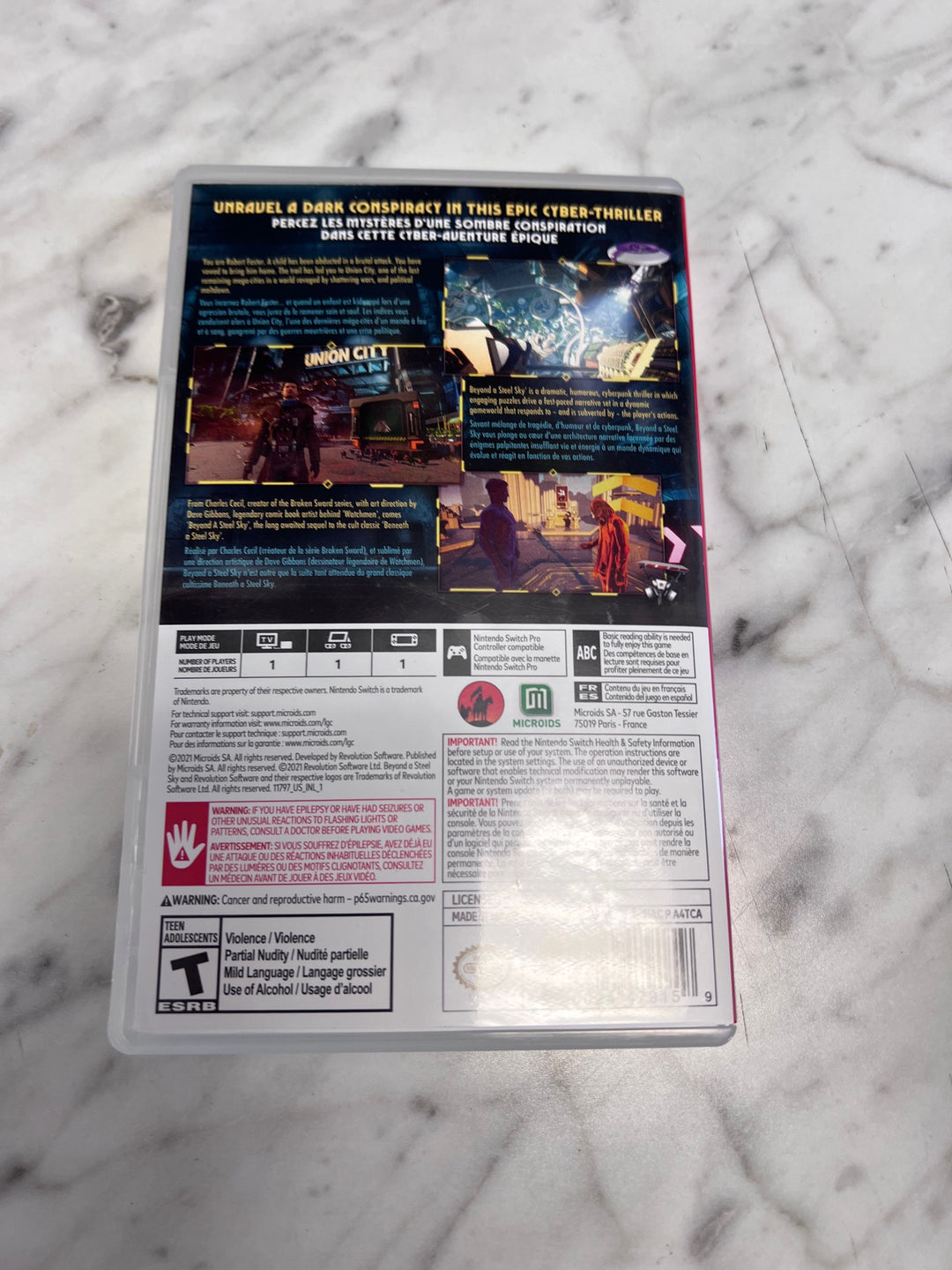 Beyond a Steel Sky Nintendo Switch CASE ONLY NO GAME CO10925