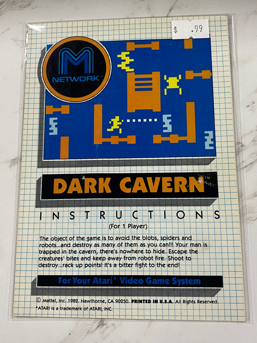 Dark Cavern - Atari 2600 Manual Only MO61926