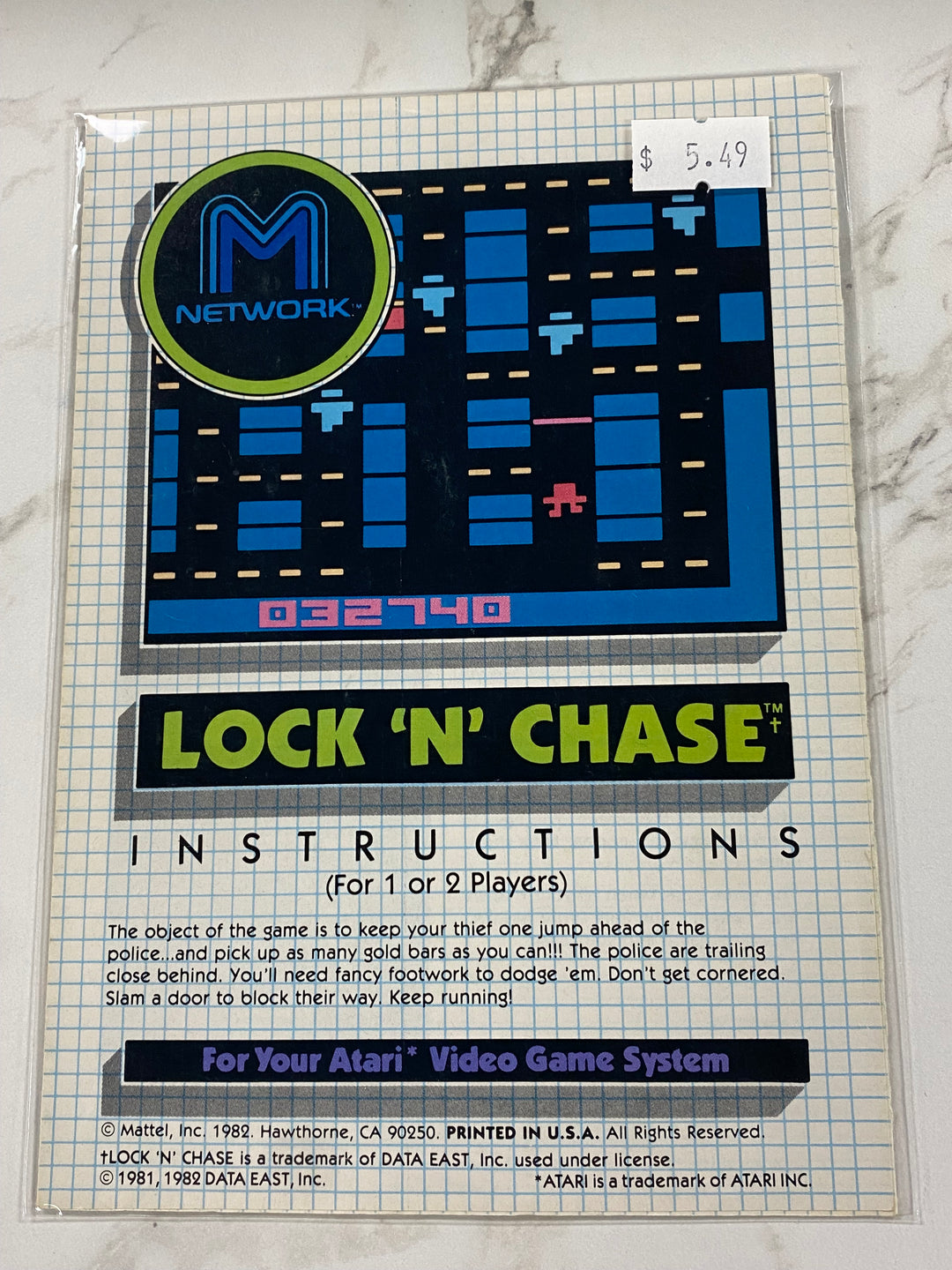 Lock 'N Chase - Atari 2600 Manual Only MO61926
