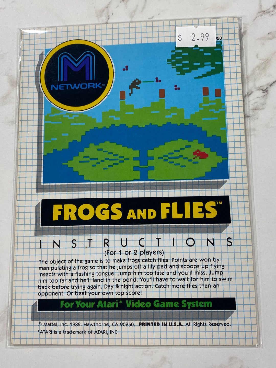 Frogs and Flies - Atari 2600 Manual Only MO61926