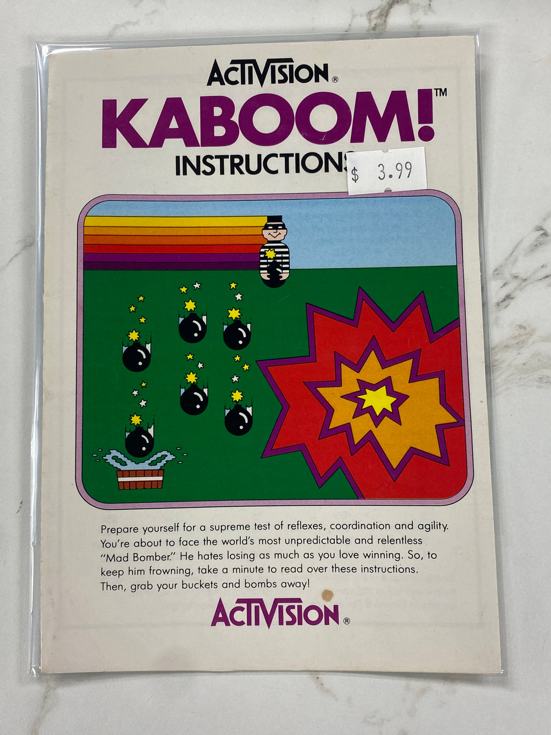 Kaboom! - Atari 2600 Manual Only MO61926