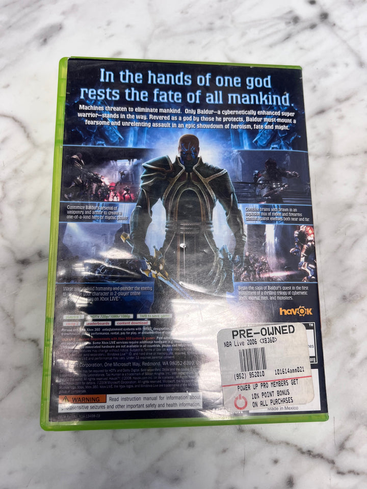 Too Human Xbox 360 CASE AND MANUAL ONLY CO10925