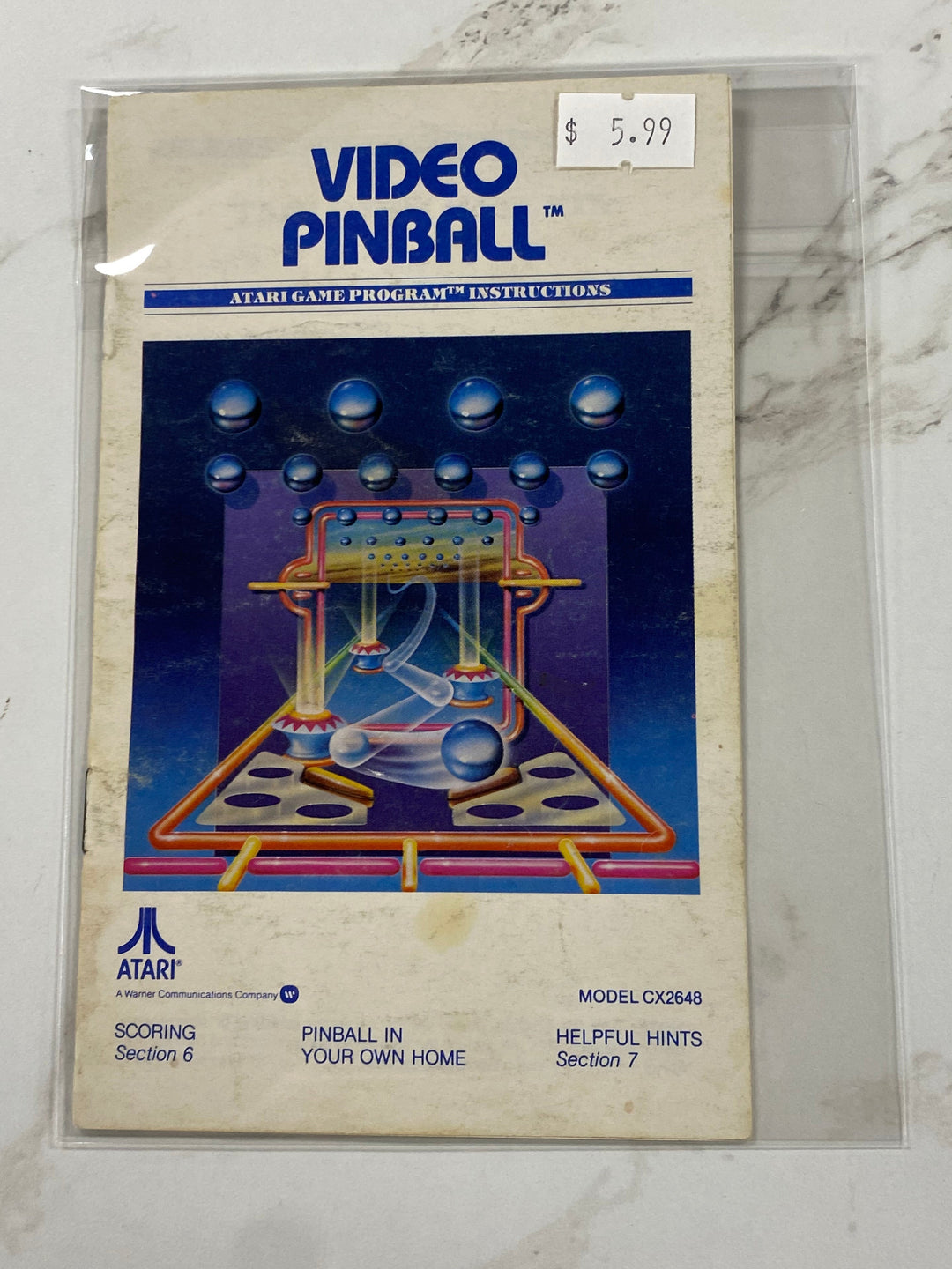 Video Pinball - Atari 2600 Manual Only MO61926
