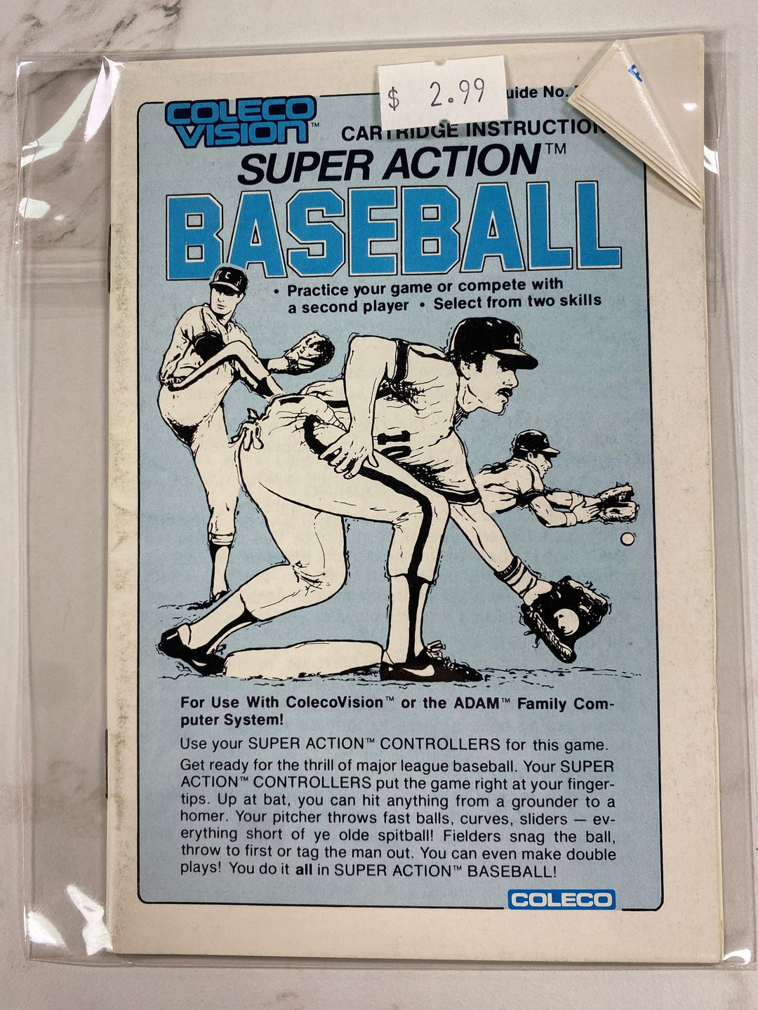 Super-Action Baseball - Colecovision Manual Only MO61926