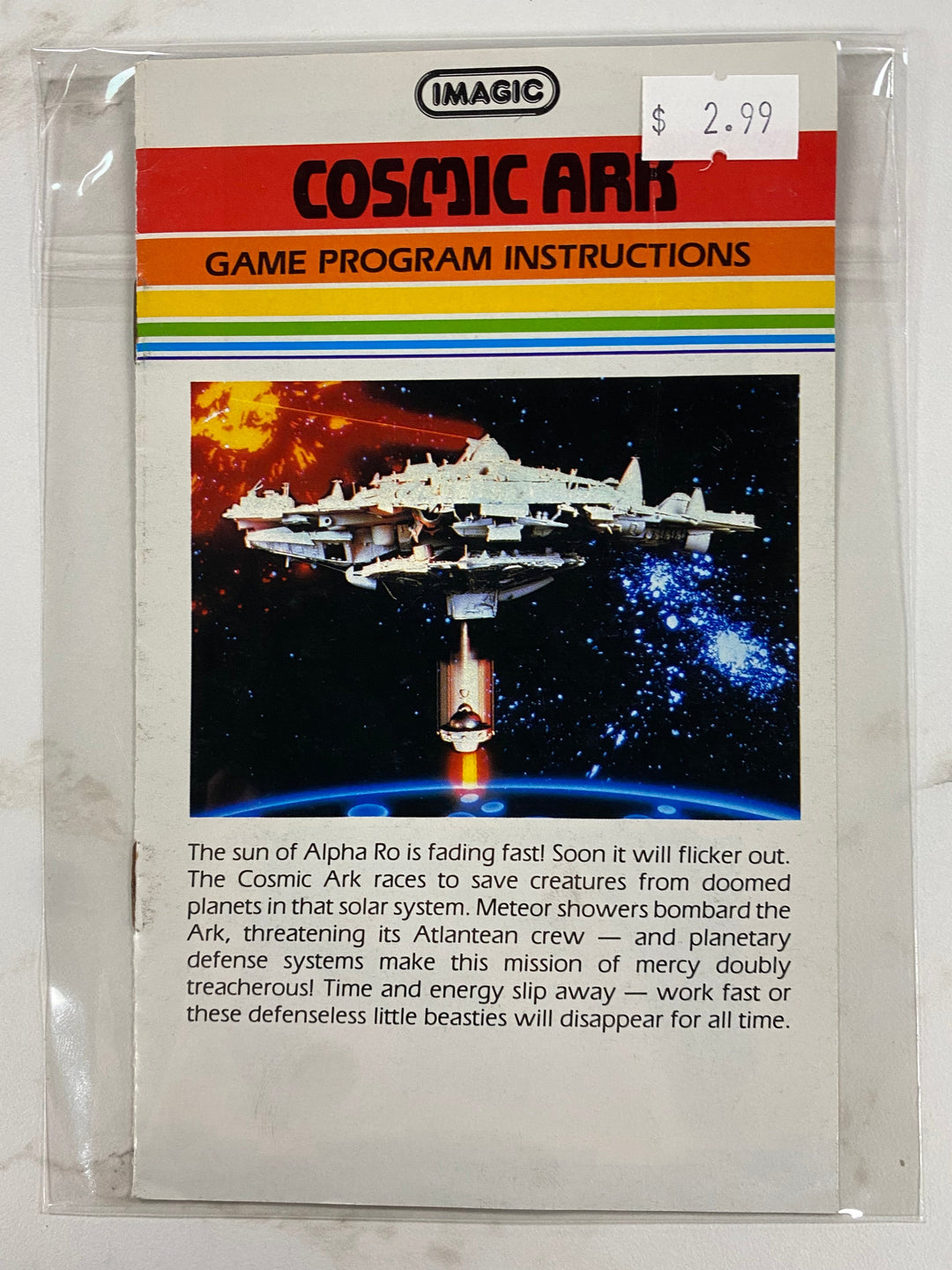 Cosmic Ark - Atari 2600 Manual Only MO61926