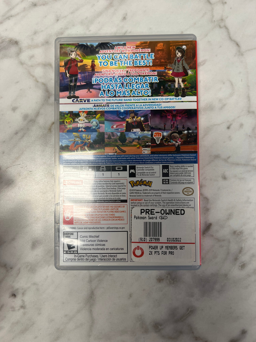 Pokemon Sword Nintendo Switch CASE ONLY CO92524