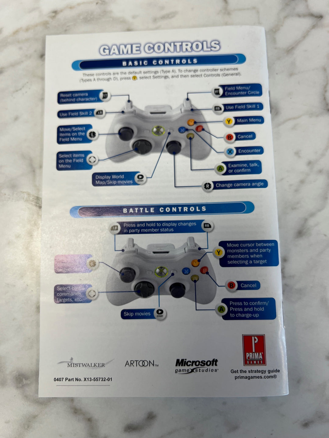 Blue Dragon for Xbox 360 MANUAL ONLY UA42225