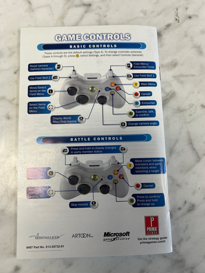 Blue Dragon for Xbox 360 MANUAL ONLY UA42225