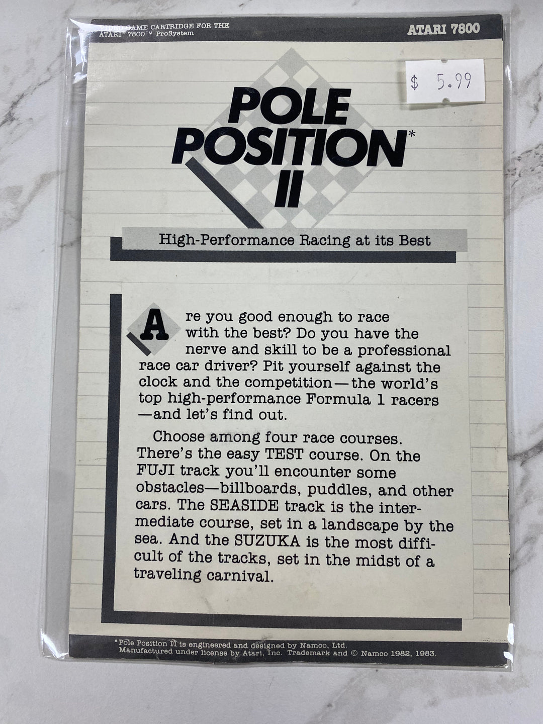 Pole Position II (2) - Atari 7800 Manual Only MO61926