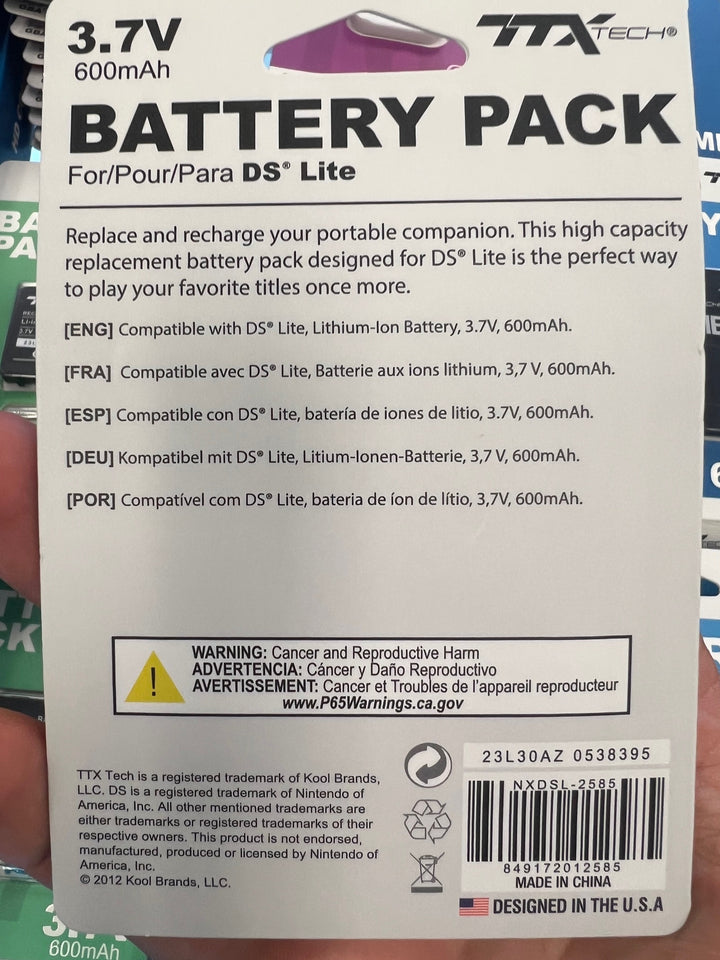 Battery Pack for DS Lite TTX Tech NEW  NA42225