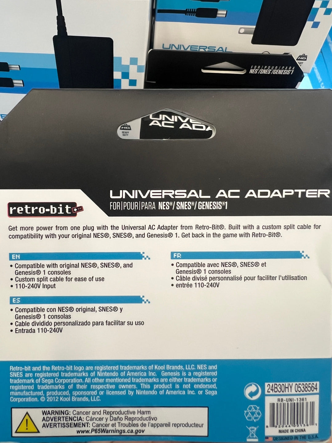 Retro-Bit Universal Heavy Duty AC Adapter for NES SNES Genesis 1   NA42225