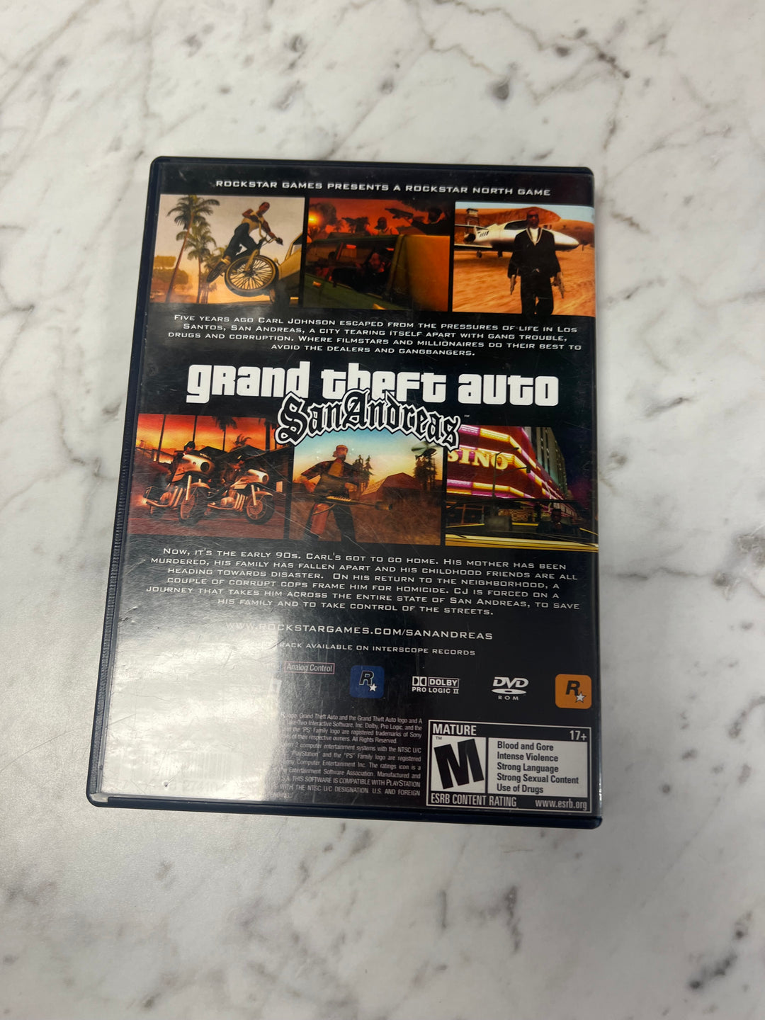 Grand Theft Auto San Andreas PS2 Playstation 2 Case and Manual ONLY CO92524