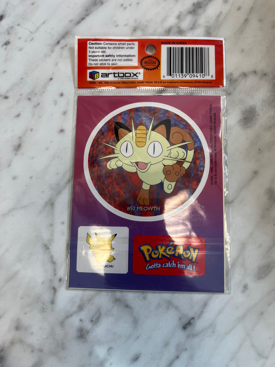 New Vintage 1998 POKEMON ARTBOX Raticate STICKERS  NT42225