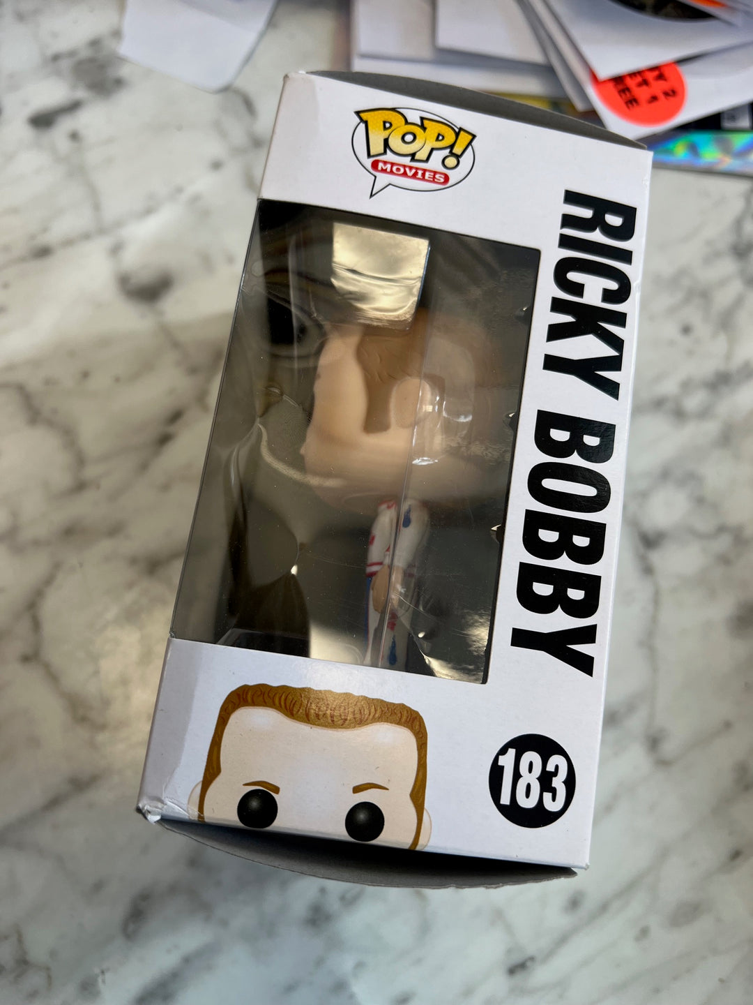 Funko POP! Movies Ricky Bobby Vinyl Figure #183 Talladega Nights Rough Box UT42225