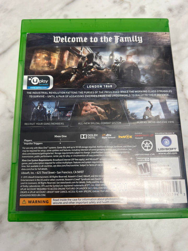 Assassin's Creed Syndicate for Xbox One in case. Tested and Working.     DO61224