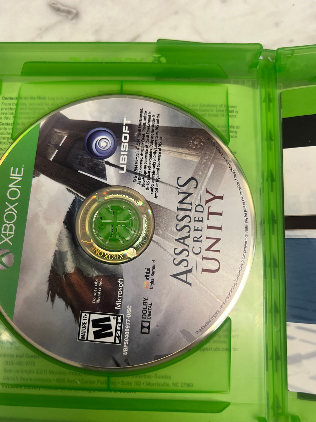 Assassin's Creed Unity for Xbox One in case. Tested and Working.     DO61224