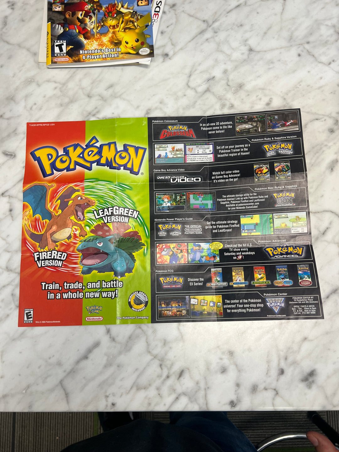 Pokemon FireRed/LeafGreen Nintendo Game Boy Advance Foldable Poster Insert CO123024