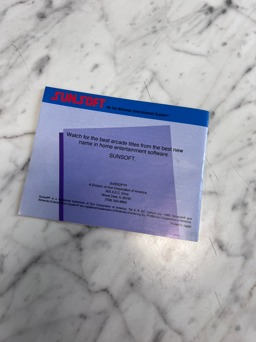 Batman the Video Game Original Nintendo NES MANUAL ONLY MO21926