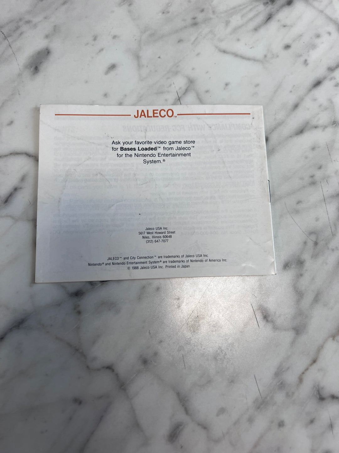 City Connection Original Nintendo NES MANUAL ONLY MO21926