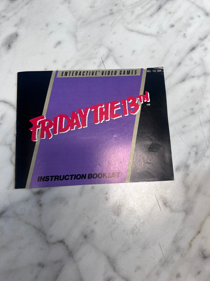 Friday the 13th Original Nintendo NES MANUAL ONLY MO21926