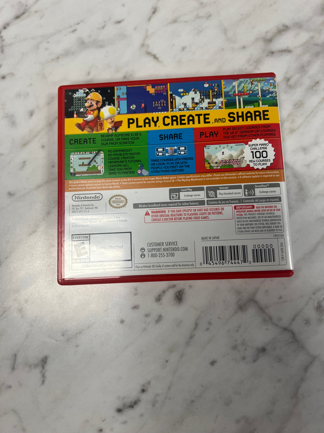 Super Mario Maker for Nintendo 3DS Case ONLY CO92524