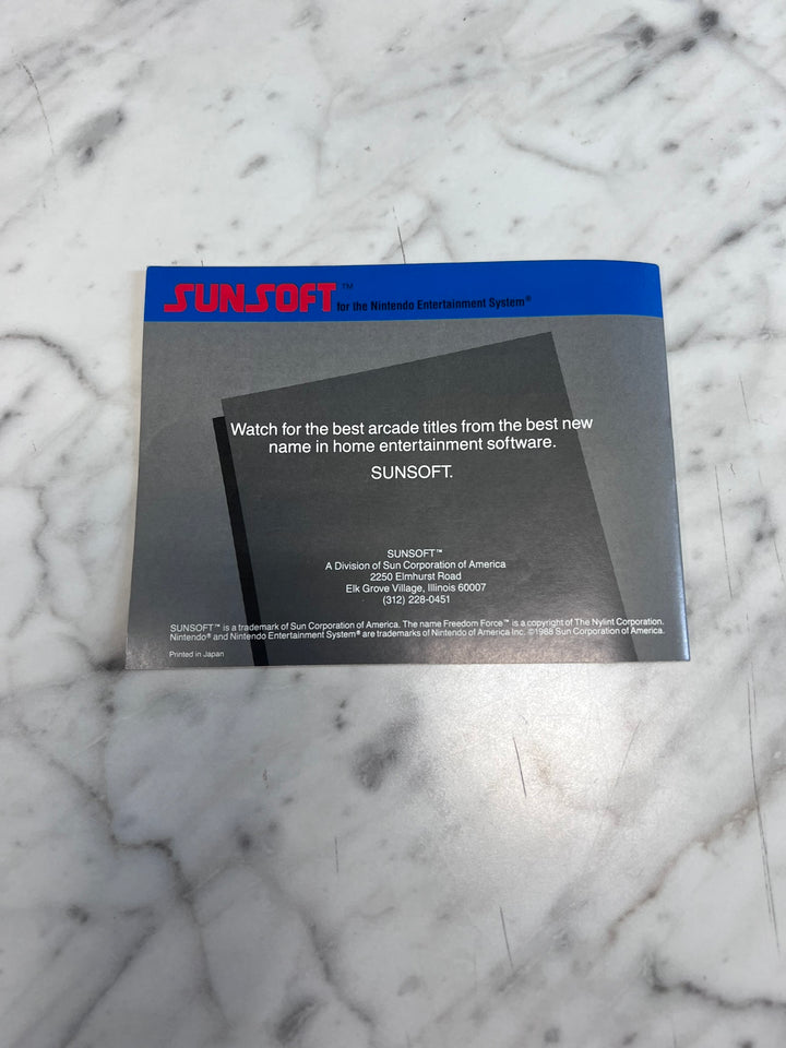 Freedom Force Original Nintendo NES MANUAL ONLY MO21926