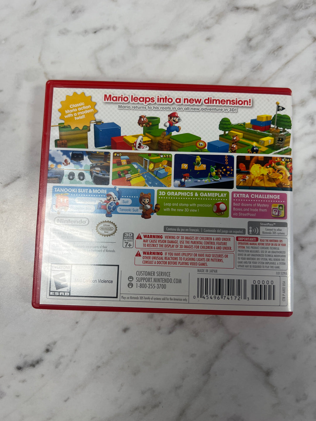 Super Mario 3D Land for Nintendo 3DS RED Case and manual ONLY CO92524