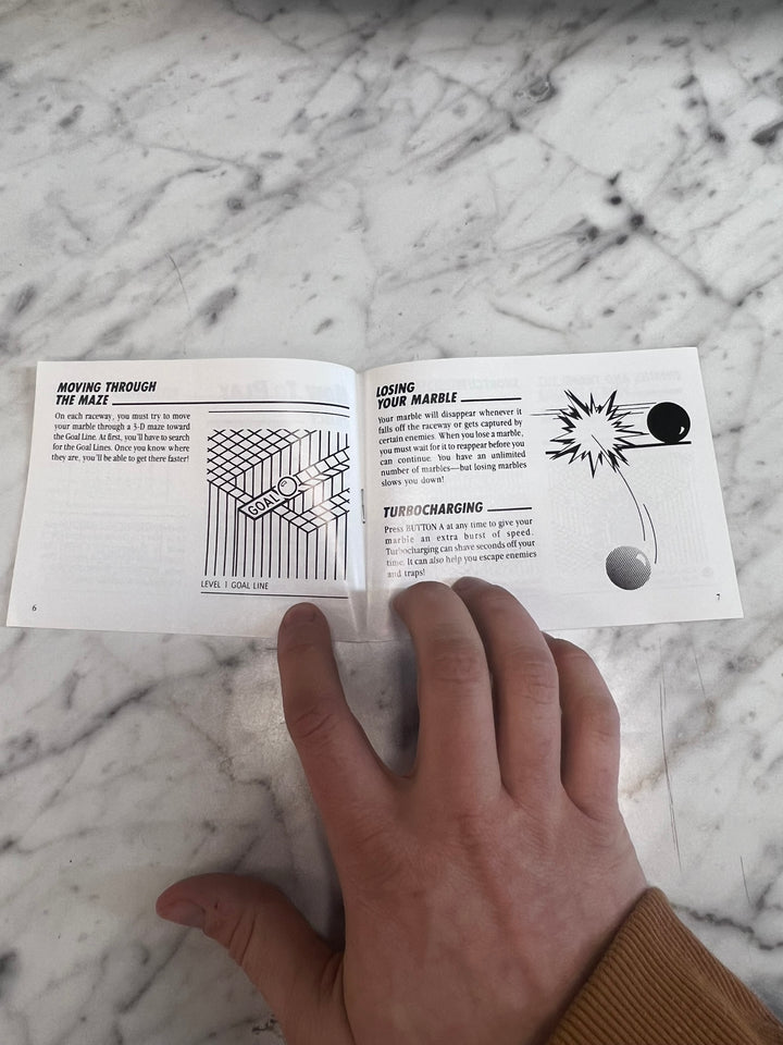 Marble Madness Original Nintendo NES MANUAL ONLY MO21926