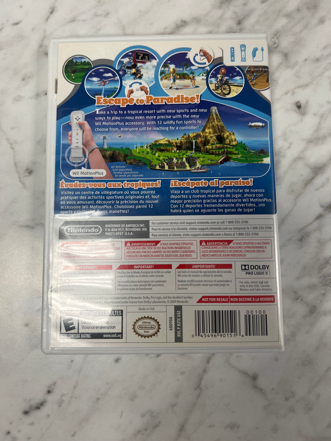 Wii Sports Resort Nintendo Wii Case and manual ONLY CO92524