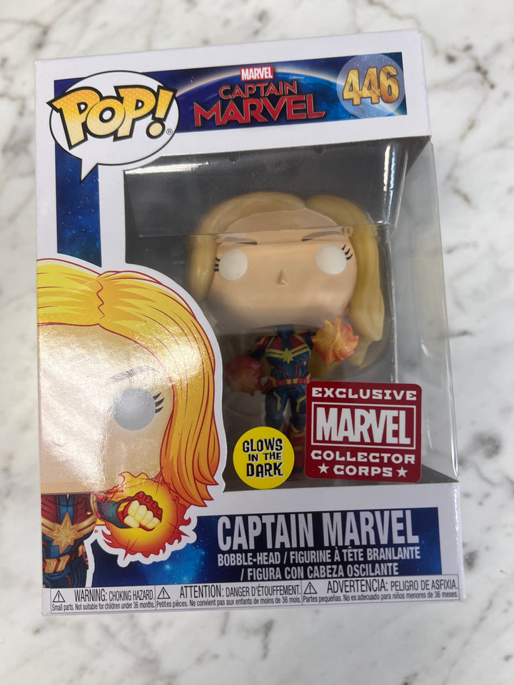 Funko Pop! Captain Marvel #446 GITD Glow Marvel Collector Corp FP1231