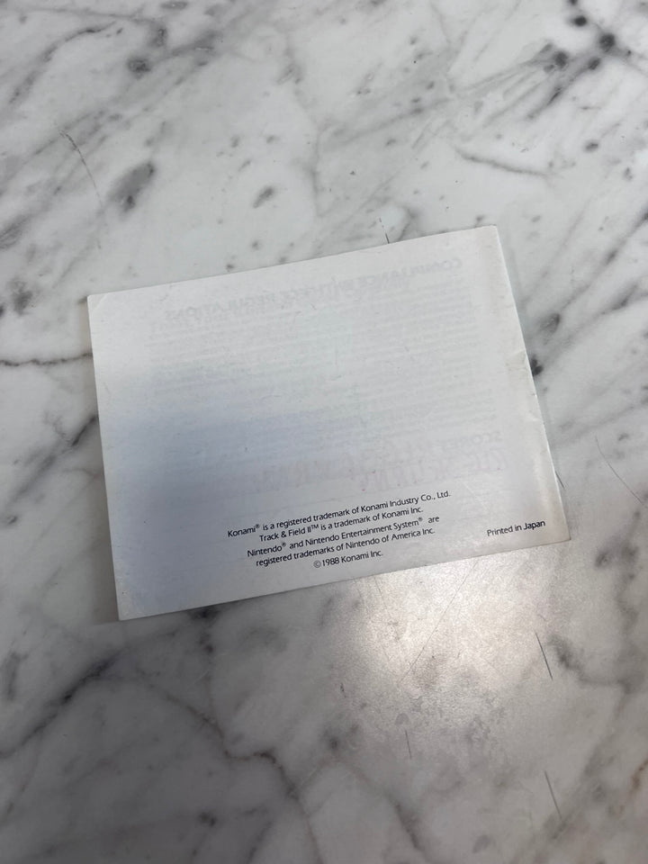 Track & Field II Original Nintendo NES MANUAL ONLY MO21926