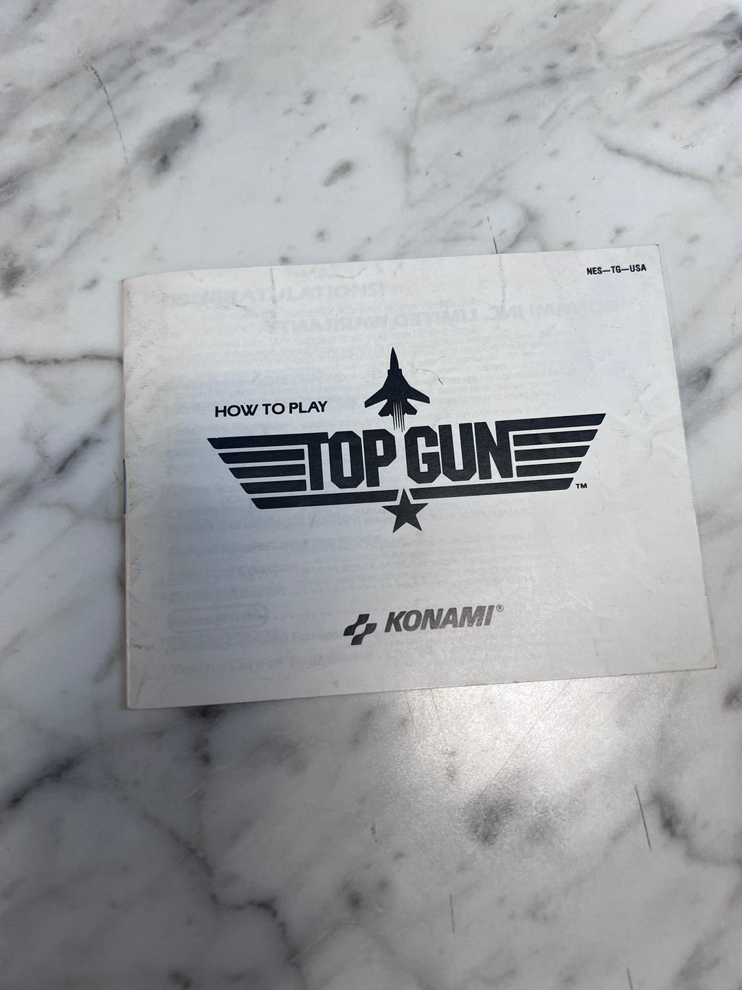Top Gun Original Nintendo NES MANUAL ONLY MO21926