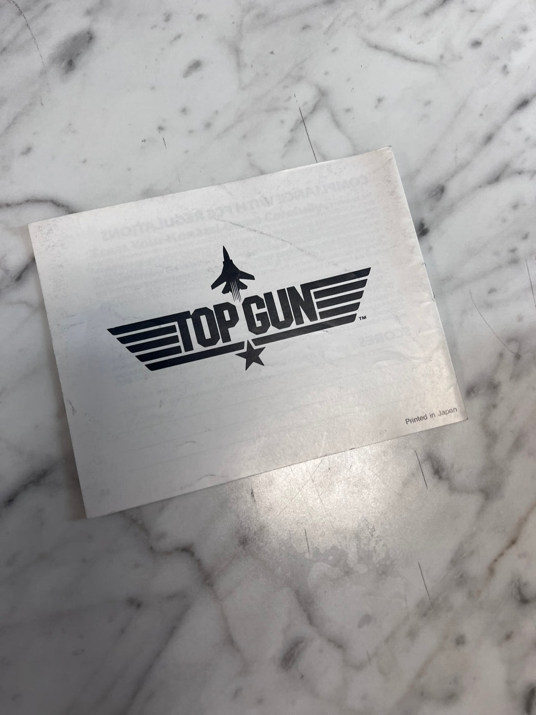 Top Gun Original Nintendo NES MANUAL ONLY MO21926