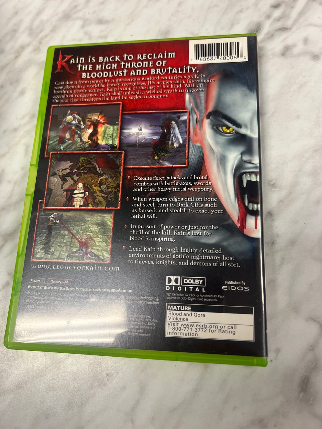 Blood Omen 2 for Original Microsoft Xbox Case ONLY CO92524