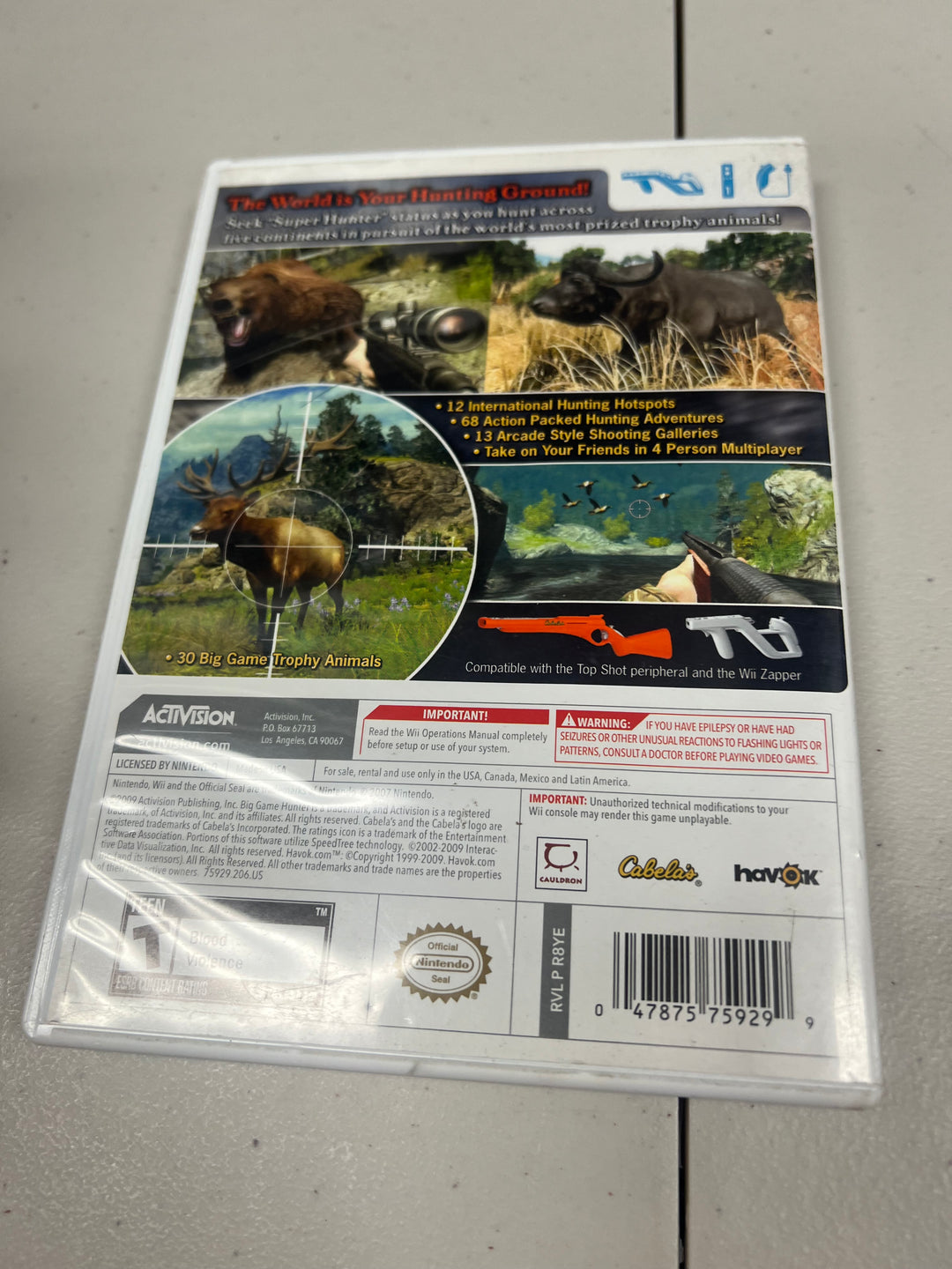 Cabela's Big Game Hunter 2010 for Nintendo Wii in case!               WII523