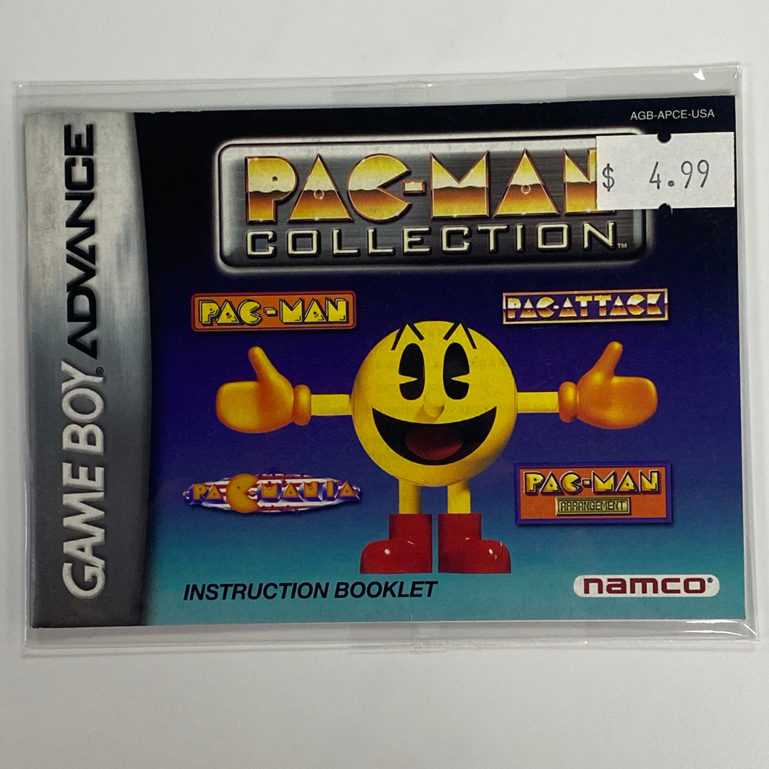 Pac-Man Collection AGB-APCE-USA - GameBoy Advance GBA Manual ONLY MO7126