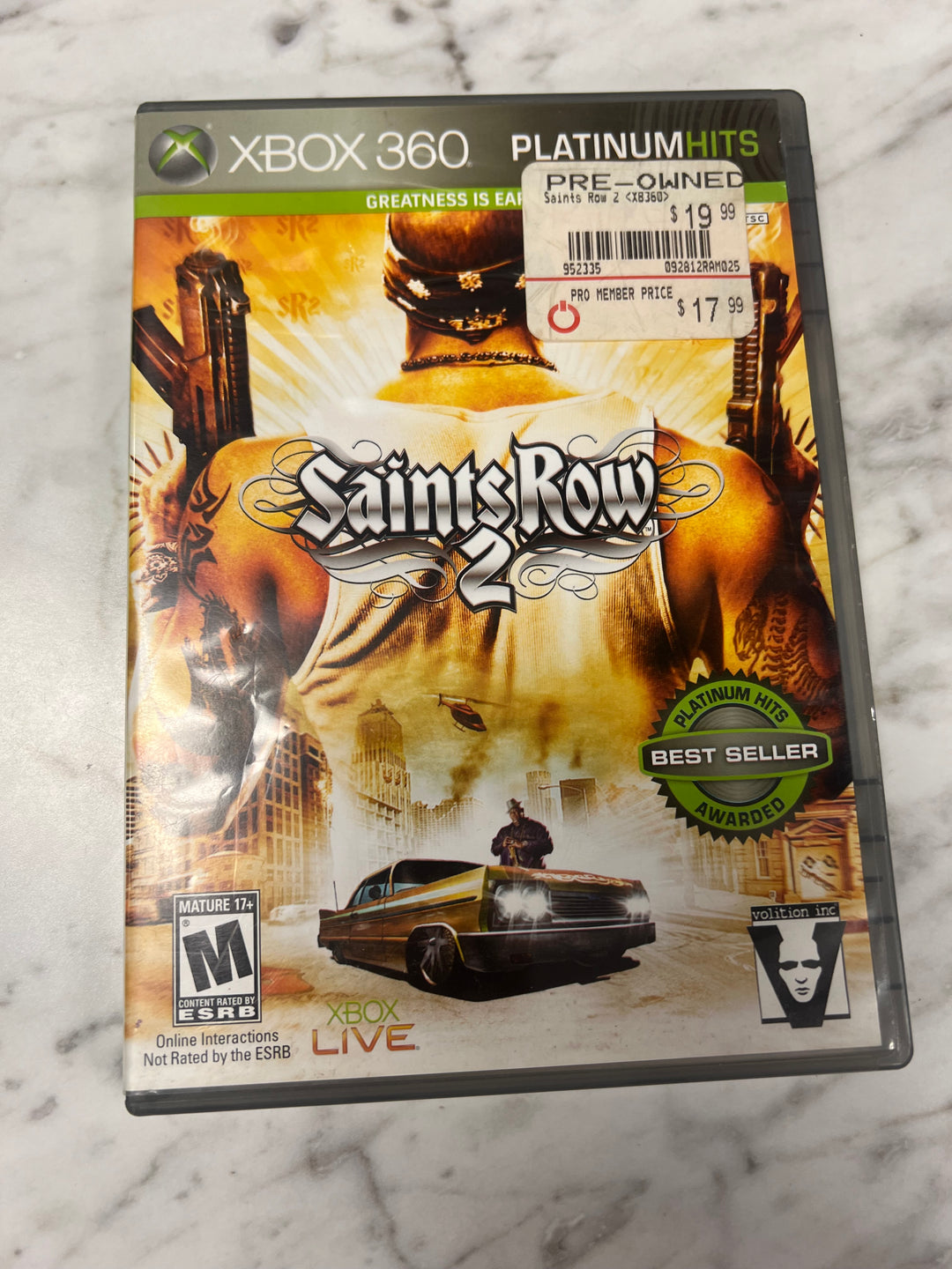 Saints Row 2 Microsoft Xbox 360 Case and manual ONLY CO92524