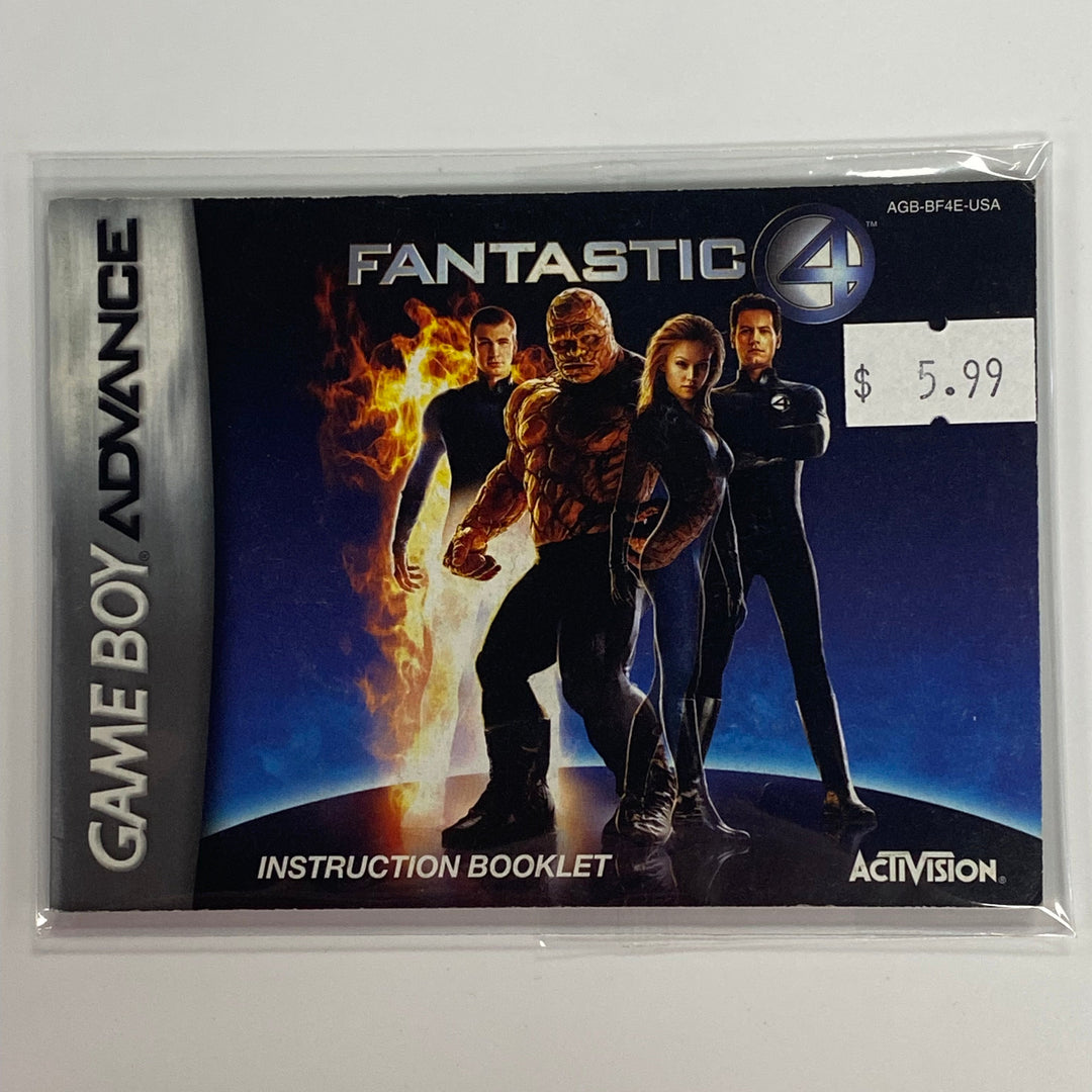 Fantastic 4 AGB-BF4E-USA - GameBoy Advance GBA Manual ONLY MO7126