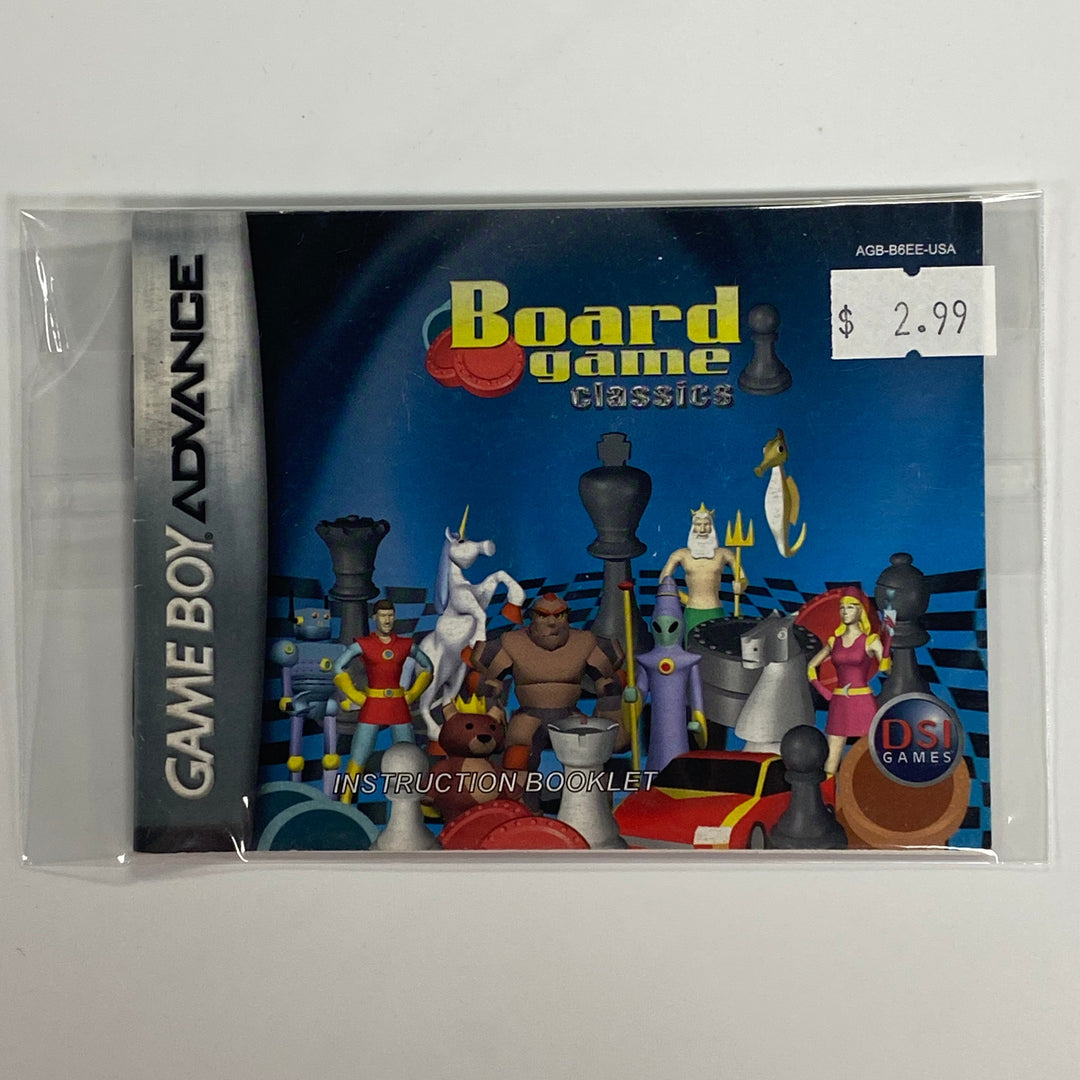 Board Game Classics AGB-B6EE-USA - GameBoy Advance GBA Manual ONLY MO7126