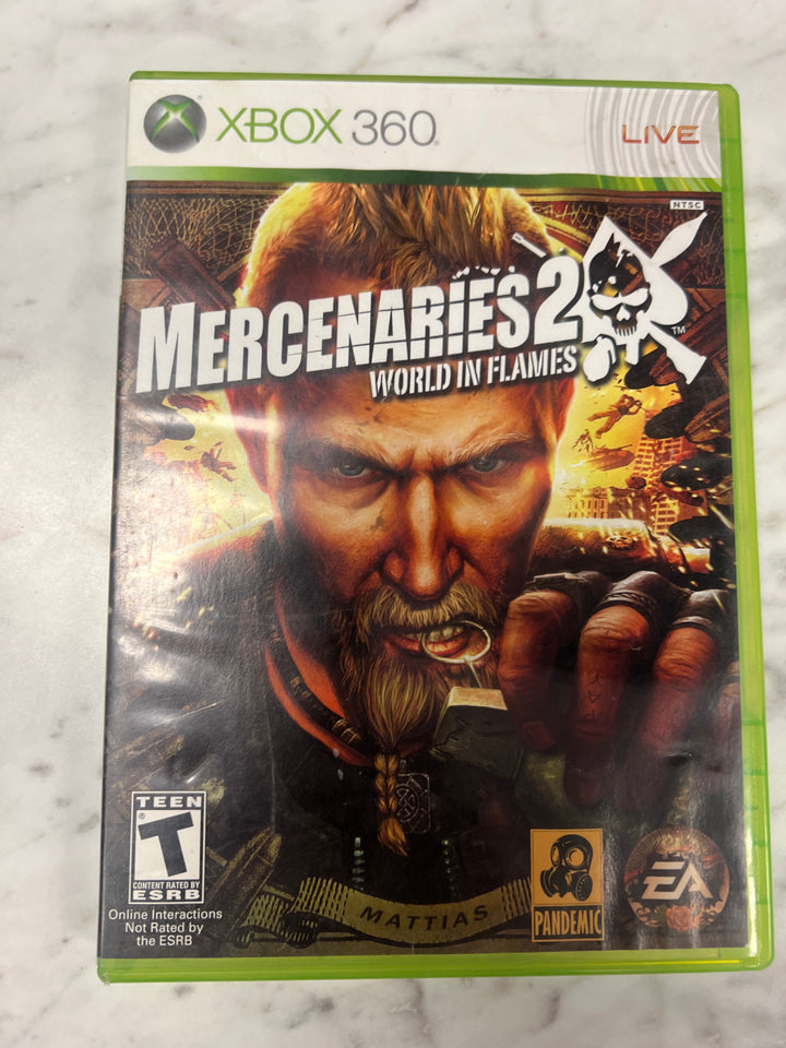 Mercenaries 2 World In Flames Microsoft Xbox 360 Case and manual ONLY CO92524