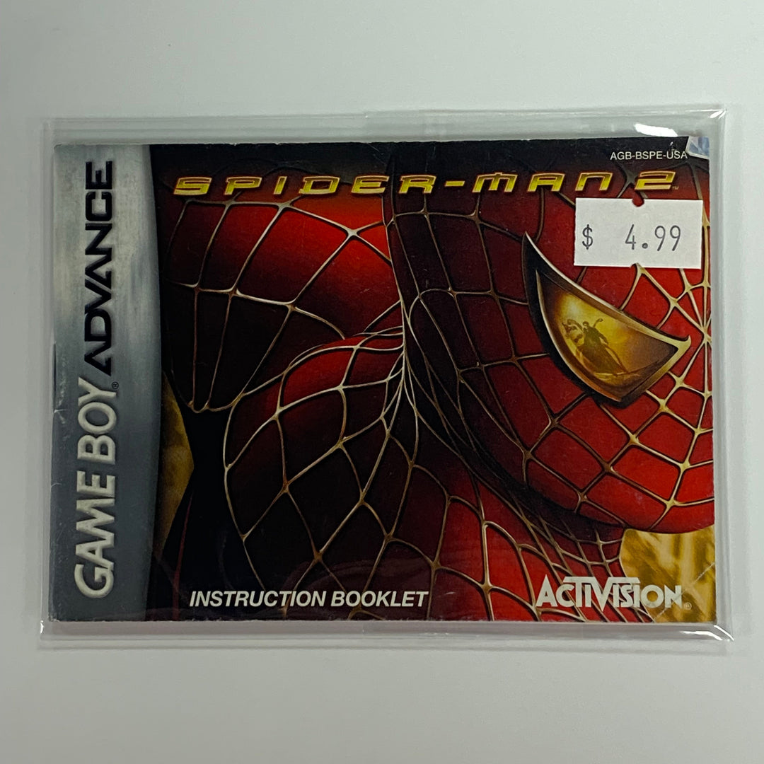 Spiderman 2 AGB-BSPE-USA - GameBoy Advance GBA Manual ONLY MO7126