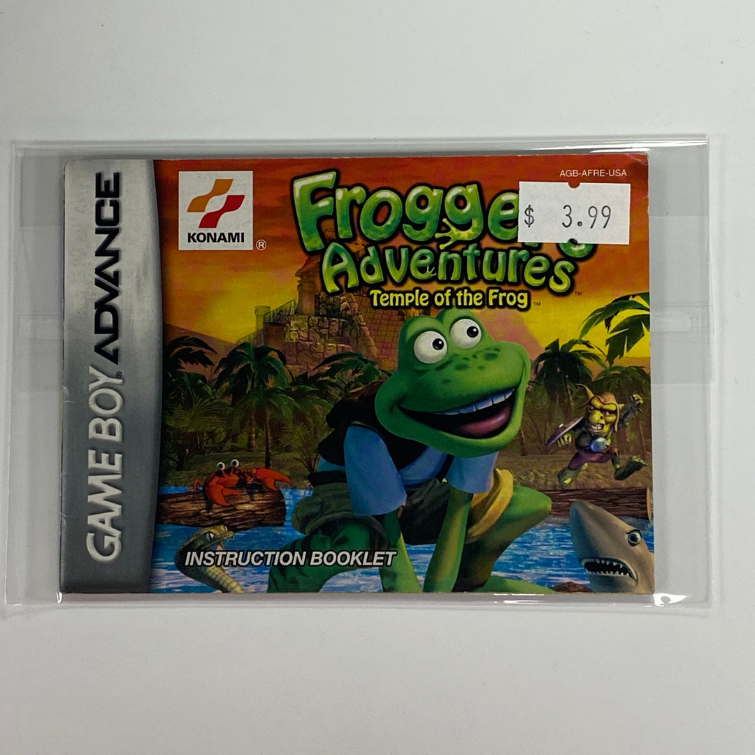 Froggers Adventures Temple of Frog AGB-AFRE-USA - GameBoy Advance GBA Manual ONLY MO7126