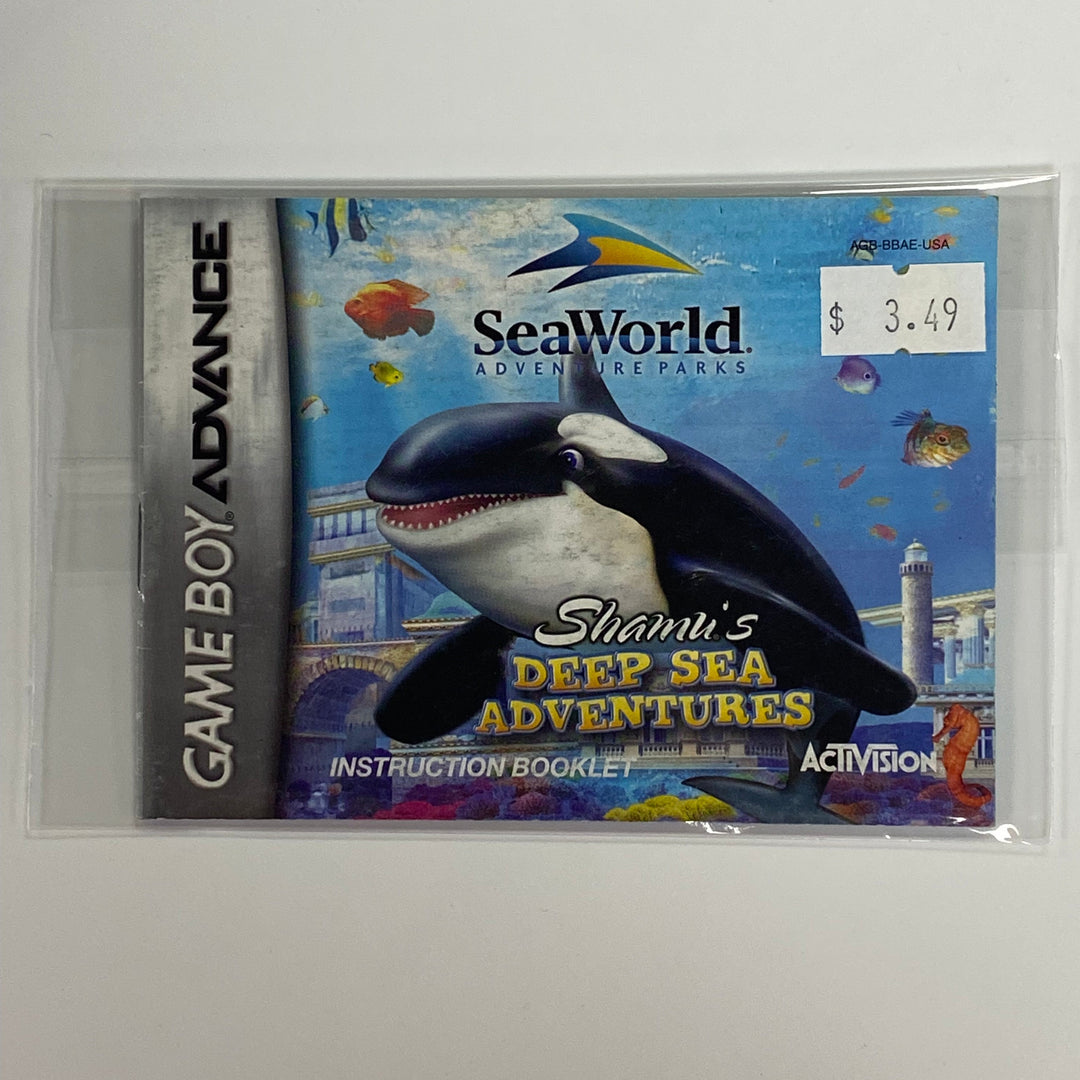 Shamu's Deep Sea Adventures AGB-BBAE-USA - GameBoy Advance GBA Manual ONLY MO7126