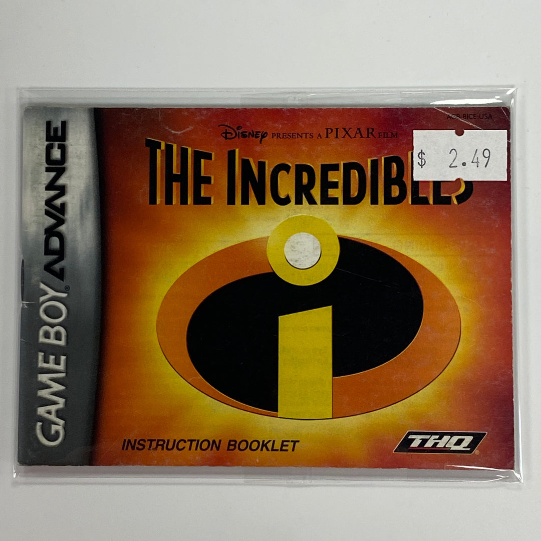 The Incredibles AGB-BICE-USA - GameBoy Advance GBA Manual ONLY MO7126