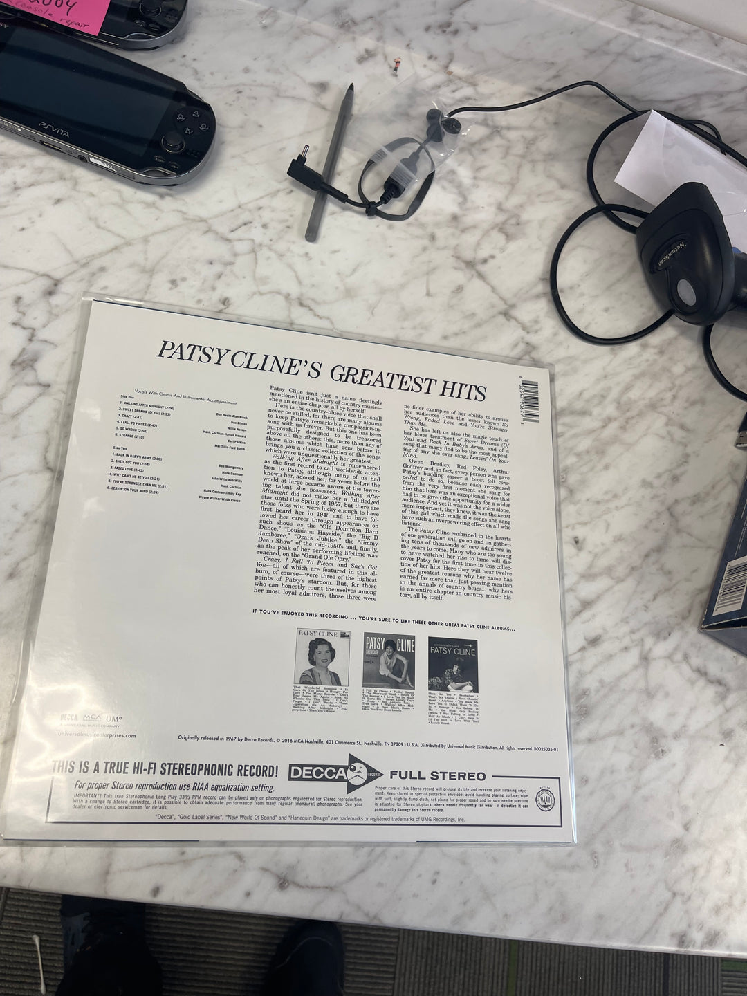 Patsy Cline - Greatest Hits (NM) Condition Vinyl Record  UR91125