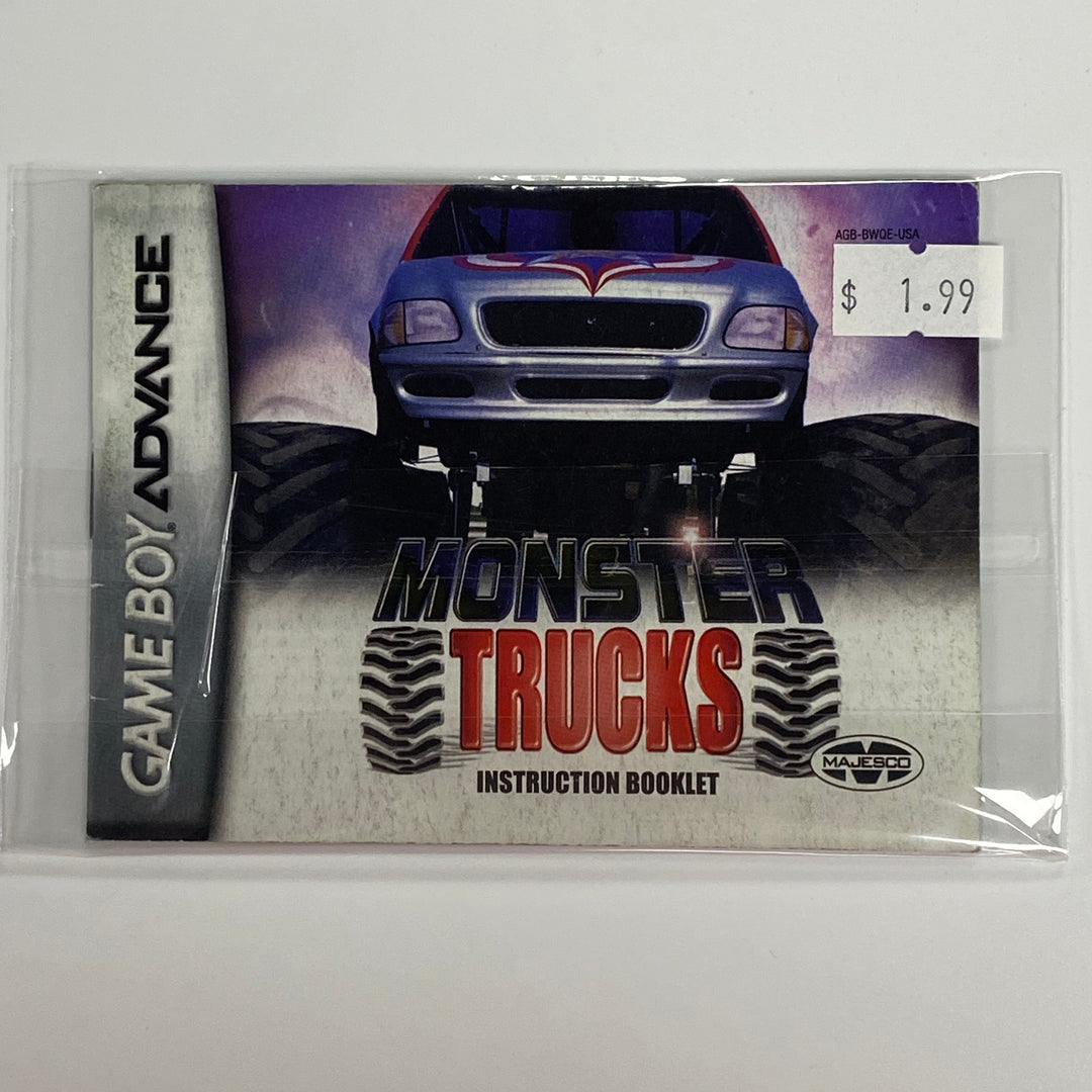Monster Trucks & Quad Desert Fury AGB-BWQE-USA - GameBoy Advance GBA Manual ONLY MO7126