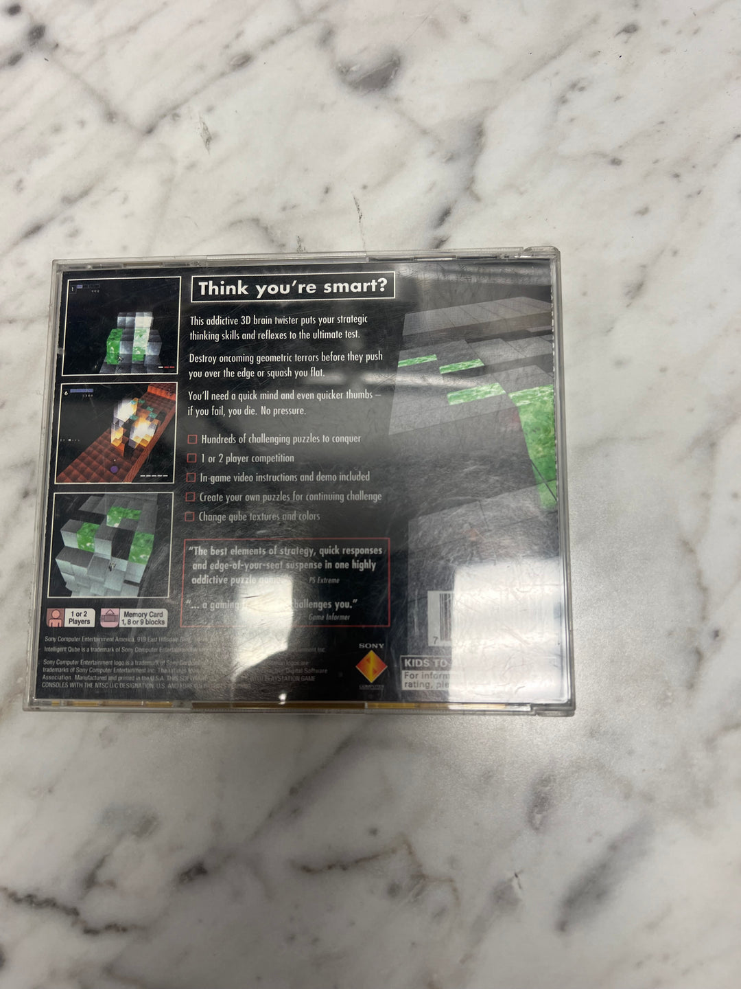 Intelligent Qube for Playstation PS1 Case and manual ONLY CO92524
