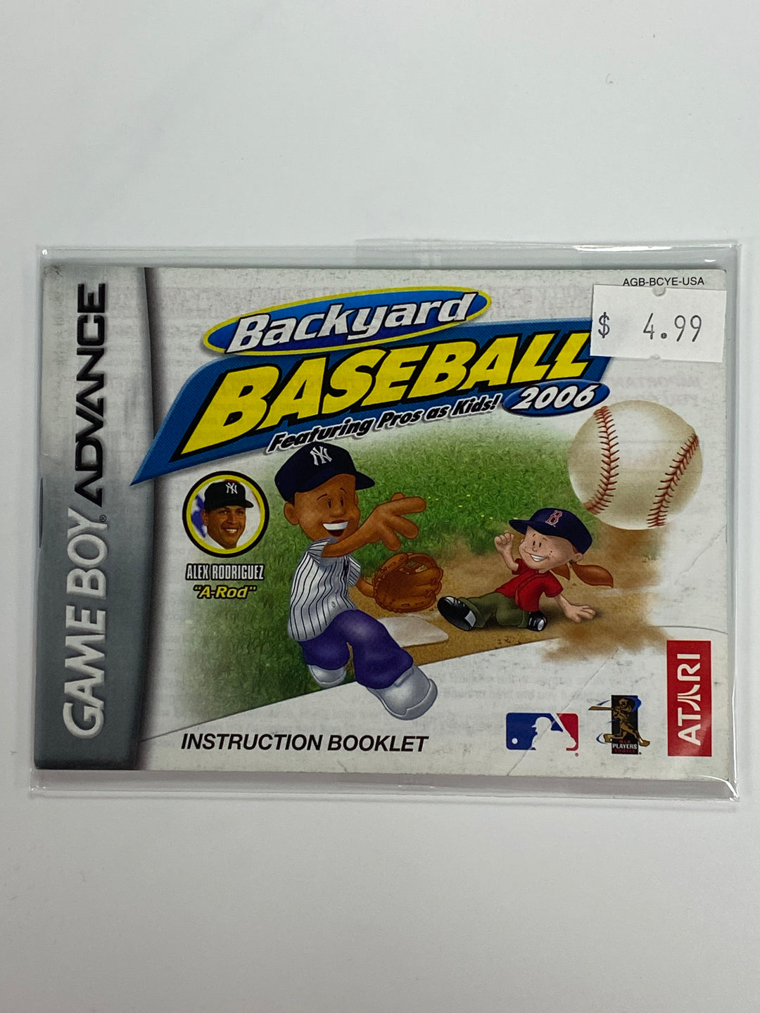 Backyard Baseball AGB-BCYE-USA - GameBoy Advance GBA Manual ONLY MO7126