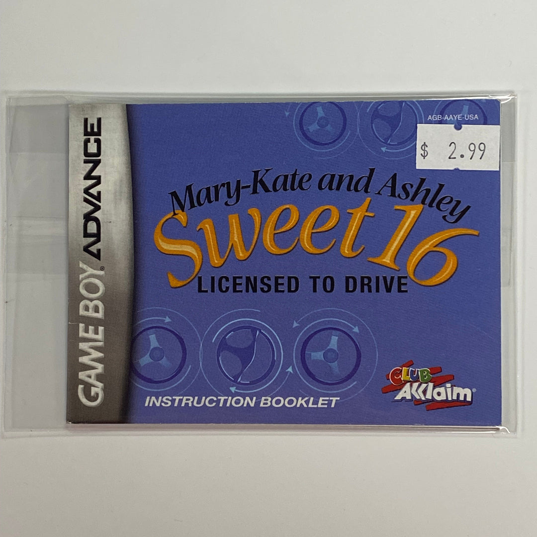 Mary Kate and Ashley Sweet 16 AGB-AAYE-USA - GameBoy Advance GBA Manual ONLY MO7126