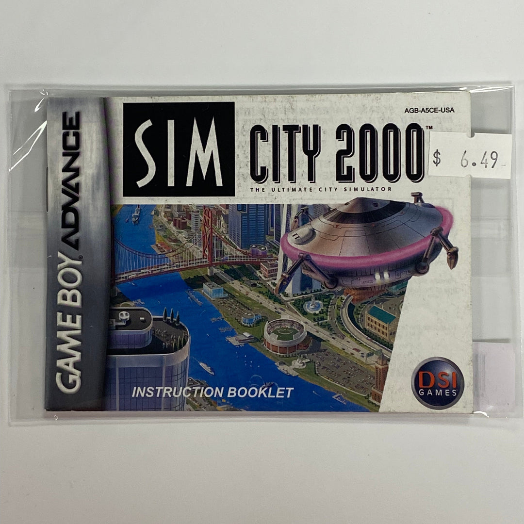 SimCity 2000 AGB-A5CE-USA - GameBoy Advance GBA Manual ONLY MO7126